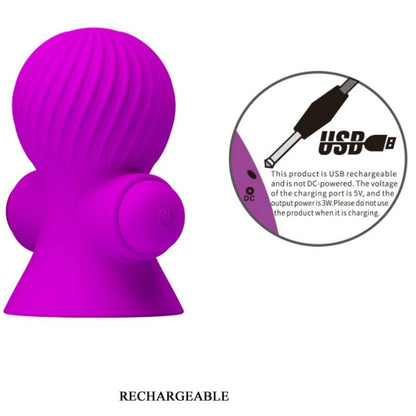 PRETTY LOVE - STIMULATEURS DE NIPPLE 12 MODES VIBRATION LILAS - 7eme ciel