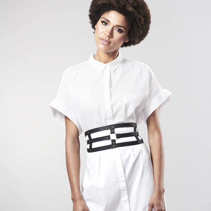 BIJOUX - INDISCRETS CEINTURE LABYRINTHE AVEC BRACELET NOIR - 7eme ciel