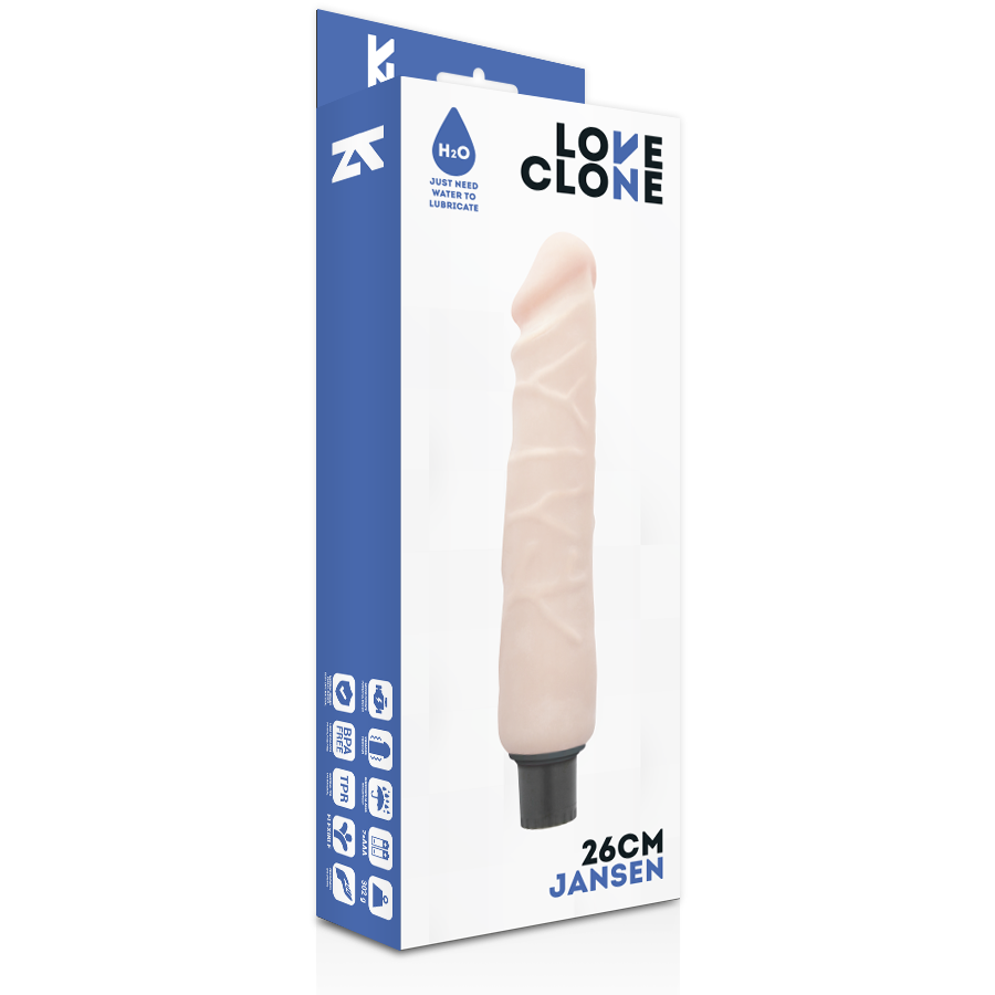 LOVECLONE - VIBRATEUR AUTOLUBRIFIANT JANSEN 26 CM -O- 4.2 CM - 7eme ciel