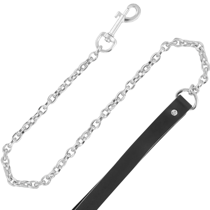 DARKNESS - COLLIER EN CUIR DE HAUTE QUALITÉ AVEC LAISSE - 7eme ciel