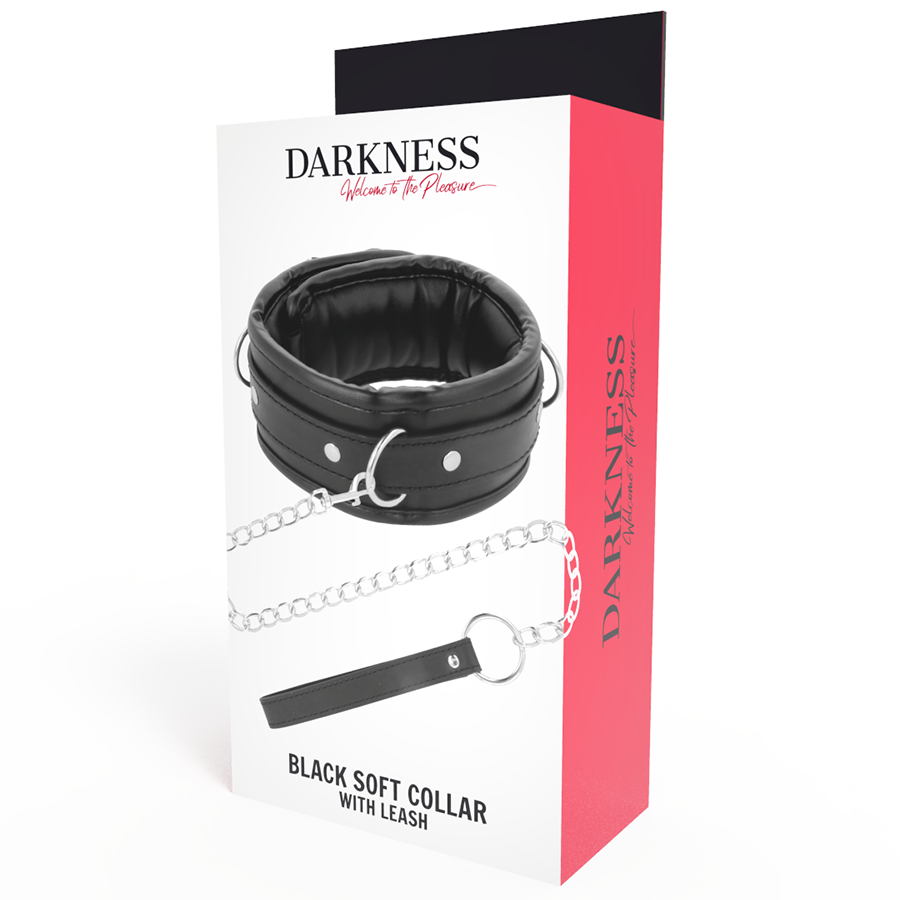 DARKNESS - COLLIER EN CUIR SOUPLE AVEC CHAÎNE - 7eme ciel