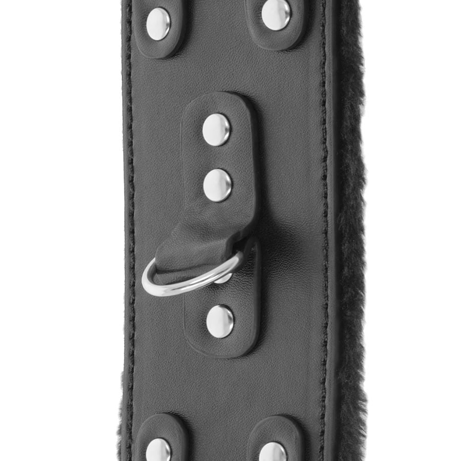 DARKNESS - MENOTTES AJUSTABLES EN CUIR NOIR AVEC DOUBLURE - 7eme ciel