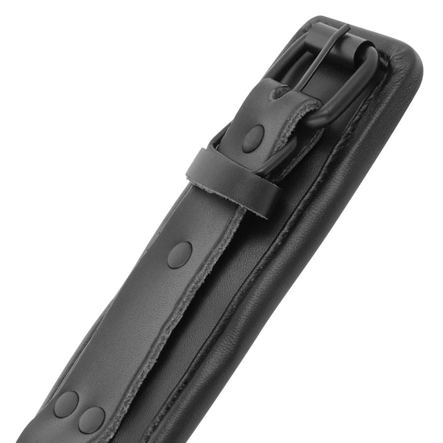 DARKNESS - MENOTTES ET COLLIER EN CUIR NOIR - 7eme ciel