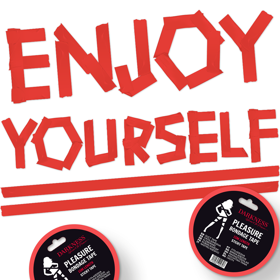 DARKNESS - RUBAN ADHÉSIF BONDAGE ROUGE 15M - 7eme ciel