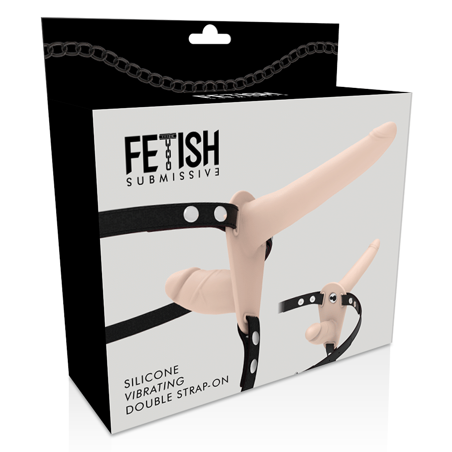 FETISH SUBMISSIVE HARNESS - VIBRATEUR FLESH UP DOUBLE PÉNÉTRATION