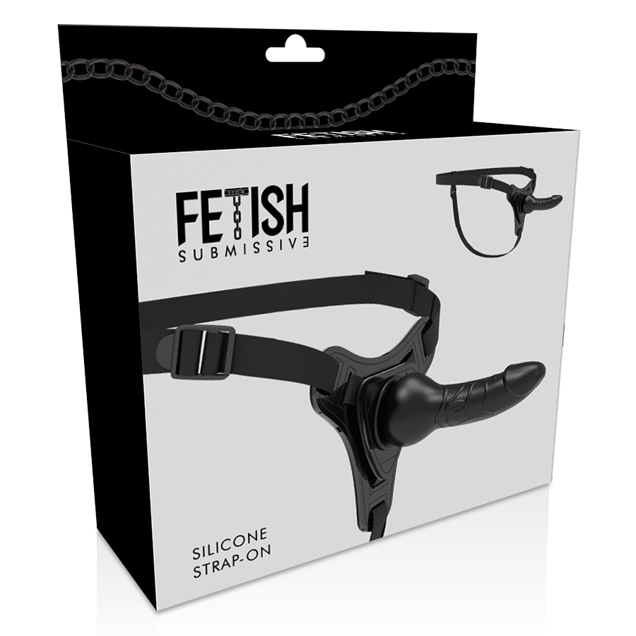 FETISH SUBMISSIVE HARNESS - SILICONE NOIR RÉALISTE 16 CM - 7eme ciel