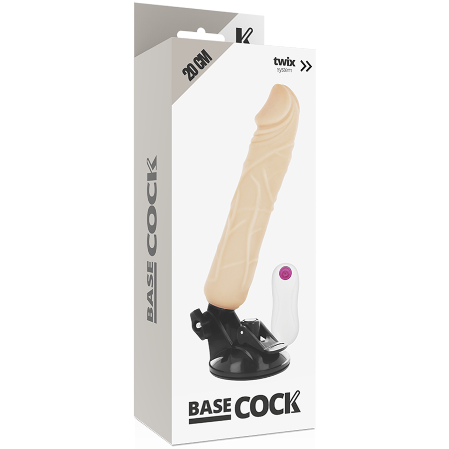 BASECOCK - VIBRATEUR RÉALISTE TÉLÉCOMMANDE NATUREL 20 CM -O- 4 CM - 7eme ciel