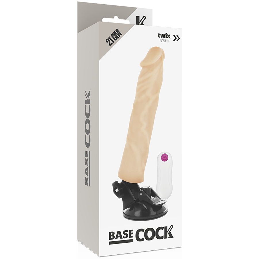 BASECOCK - VIBRATEUR RÉALISTE TÉLÉCOMMANDE NATUREL 21 CM -O- 4 CM - 7eme ciel