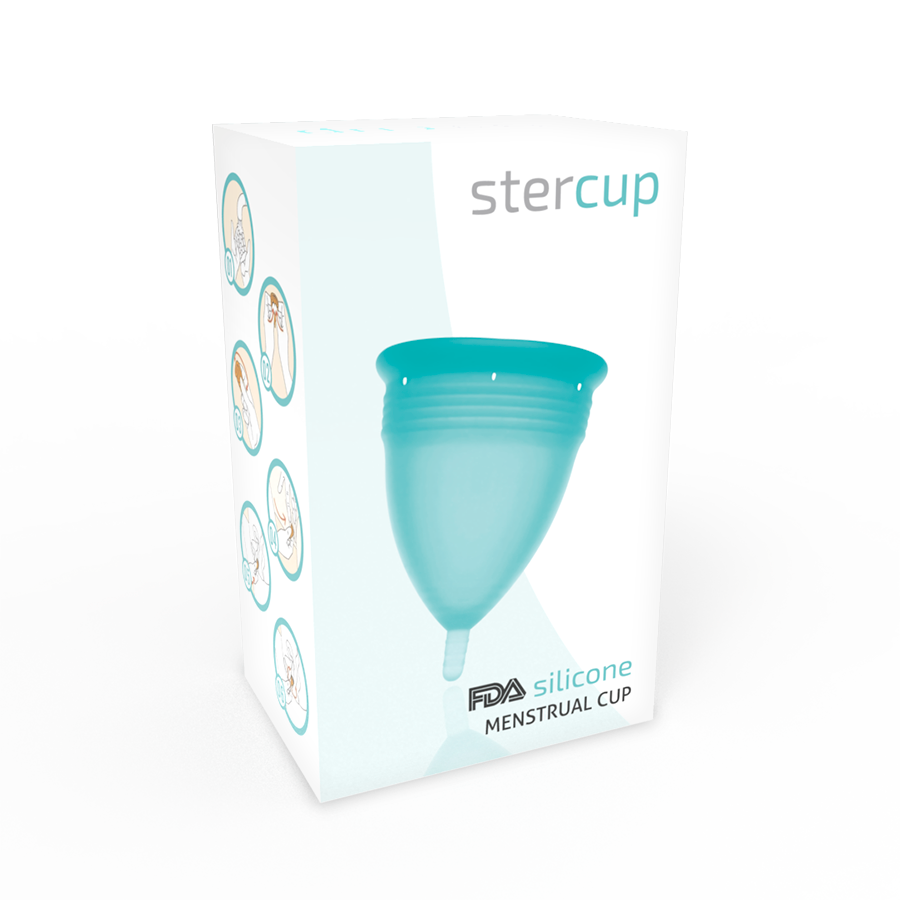 STERCUP - COUPE MENSTRUELLE EN SILICONE FDA AIGUE-MARINE - TAILLE S - 7eme ciel