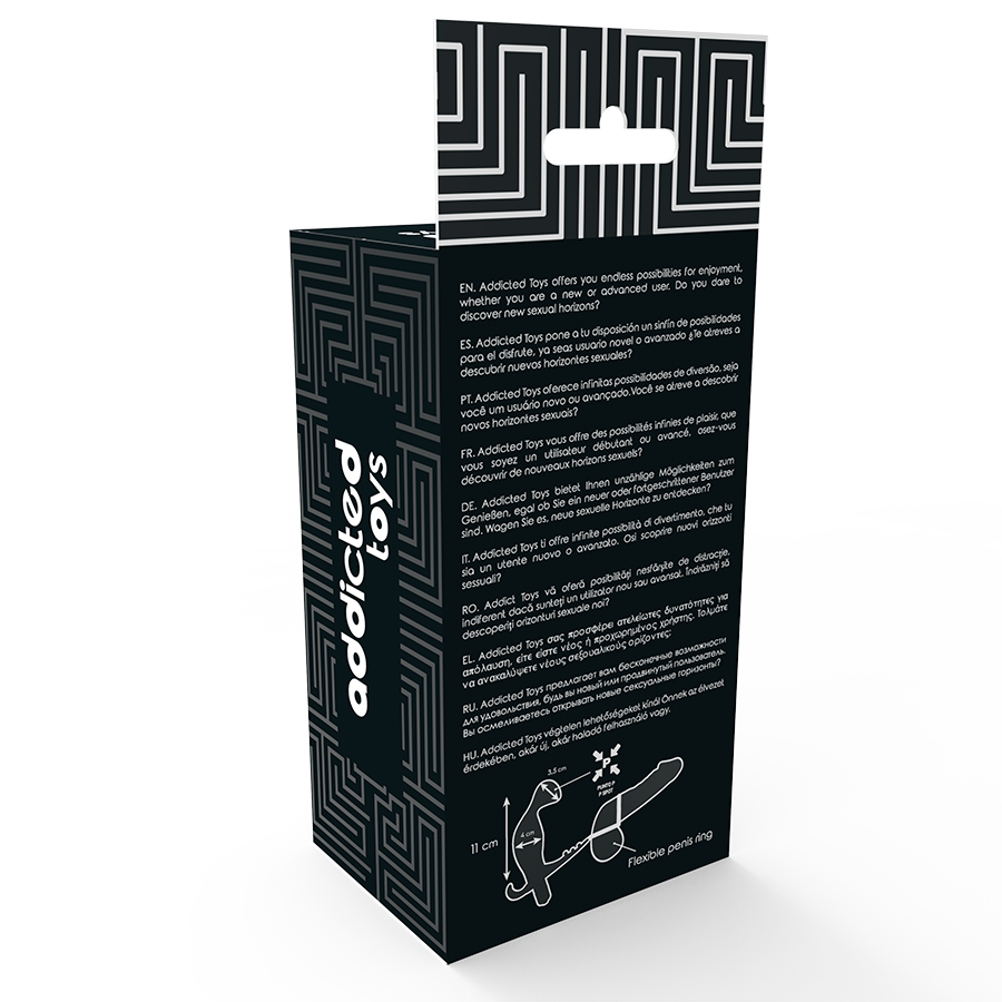 ADDICTED TOYS - PLUG ANAL AVEC DOUBLE ANNEAU PÉNIS ET TESTICULES NOIR - 7eme ciel