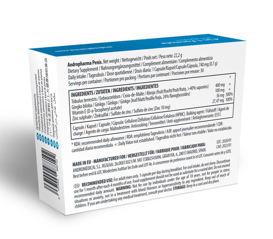 ANDROPHARMA PENIS - SUPPLÉMENT D''AGRANDISSEMENT DU PÉNIS - 7eme ciel