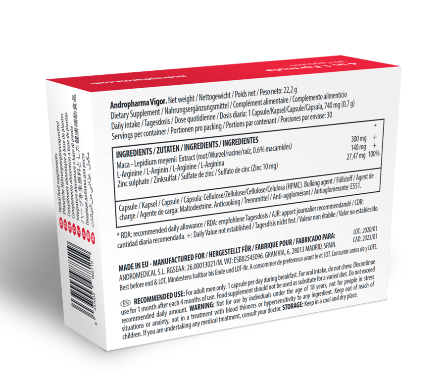 ANDROPHARMA VIGOR - SUPPLÉMENT AMÉLIORATION DE LA LIBIDO - 7eme ciel