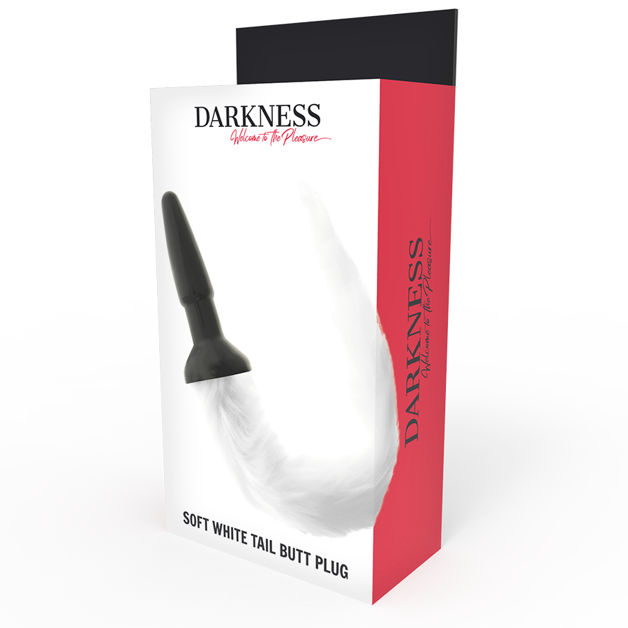 DARKNESS - PLUG ANAL EN SILICONE AVEC QUEUE BLANCHE - 7eme ciel