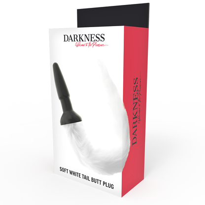 DARKNESS - PLUG ANAL EN SILICONE AVEC QUEUE BLANCHE - 7eme ciel