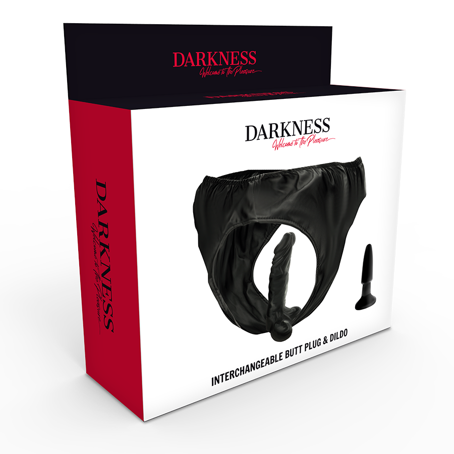 DARKNESS - CULOTTE AVEC PLUG ET GODE INTERCHANGEABLE - 7eme ciel