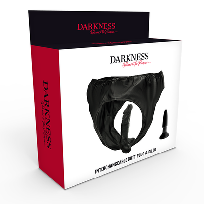 DARKNESS - CULOTTE AVEC PLUG ET GODE INTERCHANGEABLE - 7eme ciel