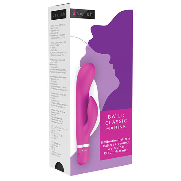 B SWISH - VIBRATEUR BWILD CLASSIC MARINE RABBIT CERISE - 7eme ciel