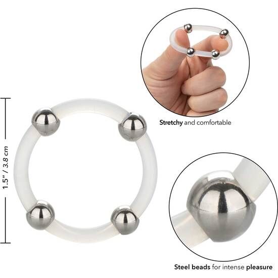 CALEXOTICS - BAGUE EN SILICONE PERLÉE ACIER L - 7eme ciel