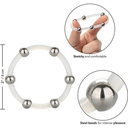 CALEXOTICS - BAGUE EN SILICONE PERLÉE ACIER XL - 7eme ciel