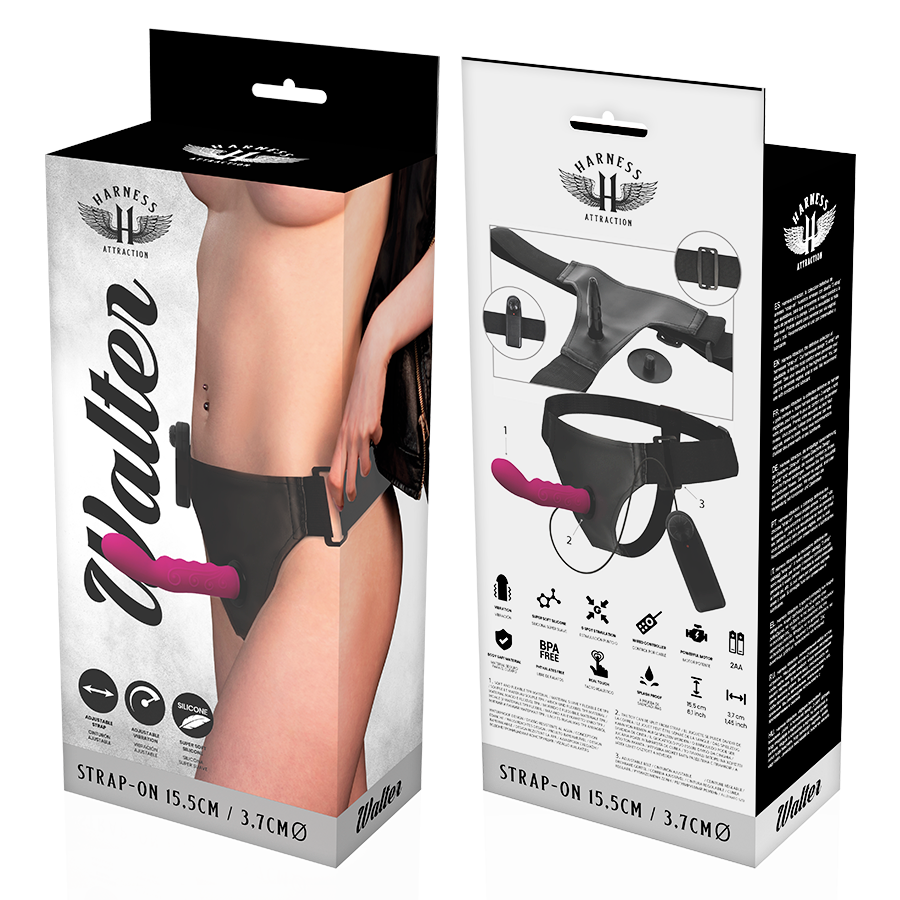 HARNESS ATTRACTION - RNES WALTER AVEC VIBRATION 15.5 CM -O- 3.7 CM - 7eme ciel
