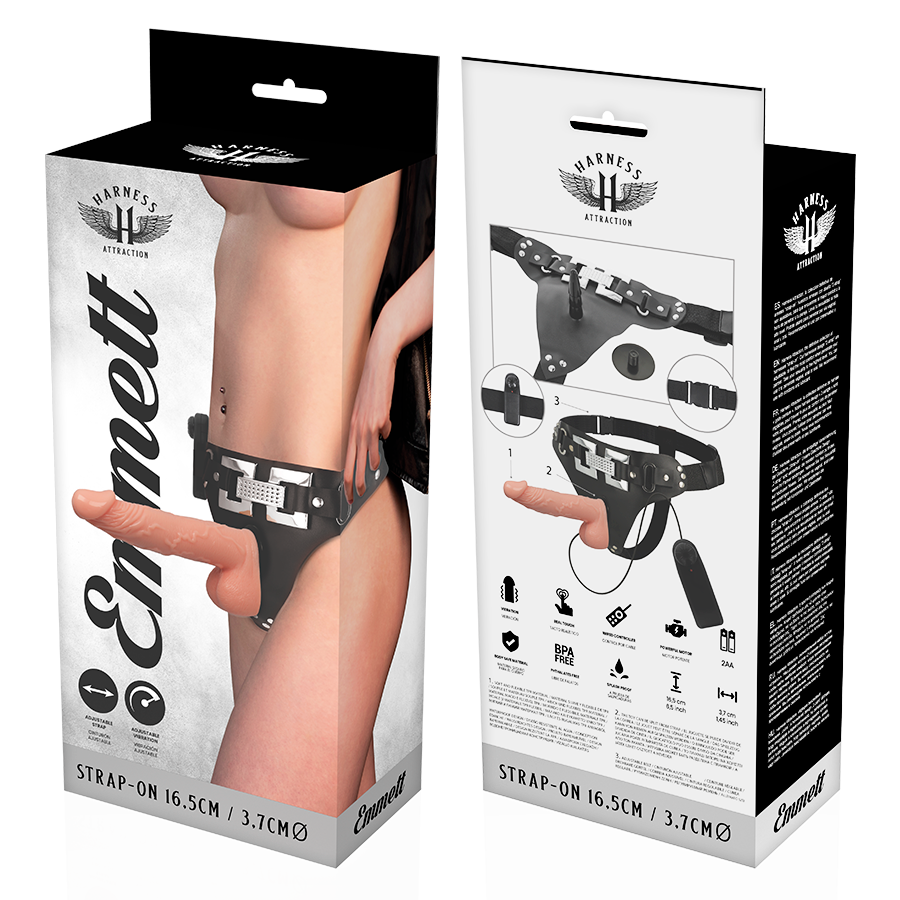 HARNESS ATTRACTION - RNES EMMETT VIBRATEUR RÉALISTE 16.5 CM -O- 3.7 CM - 7eme ciel