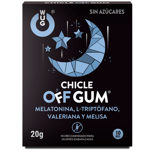 WUG GUM - OFF VALERIAN, TRYPTOPHAN, LEMON BALM AND MELATONIN 10 UNITS - 7eme ciel