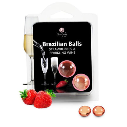 SECRETPLAY - ENSEMBLE DE BOULES BRÉSILIENNES  FRAISE ET CHAMPAGNE - 7eme ciel