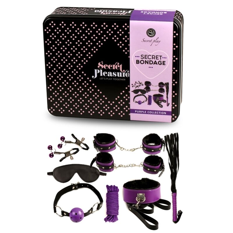 SECRETPLAY - BDSM SET 8PCS PURBLE / NOIR. - 7eme ciel