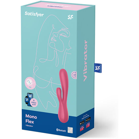 SATISFYER - MONO FLEX ROUGE AVEC APPLICATION - 7eme ciel