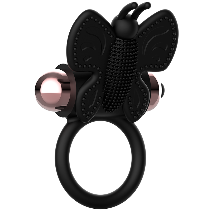 COQUETTE CHIC DESIRE - COCKRING PAPILLON AVEC VIBRATEUR NOIR/ OR - 7eme ciel