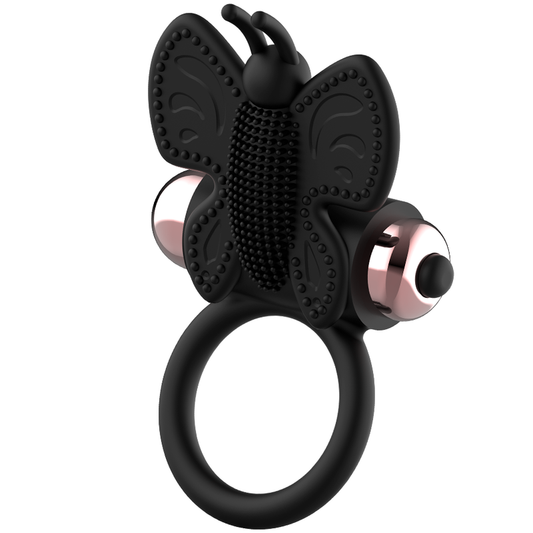 COQUETTE CHIC DESIRE - COCKRING PAPILLON AVEC VIBRATEUR NOIR/ OR - 7eme ciel