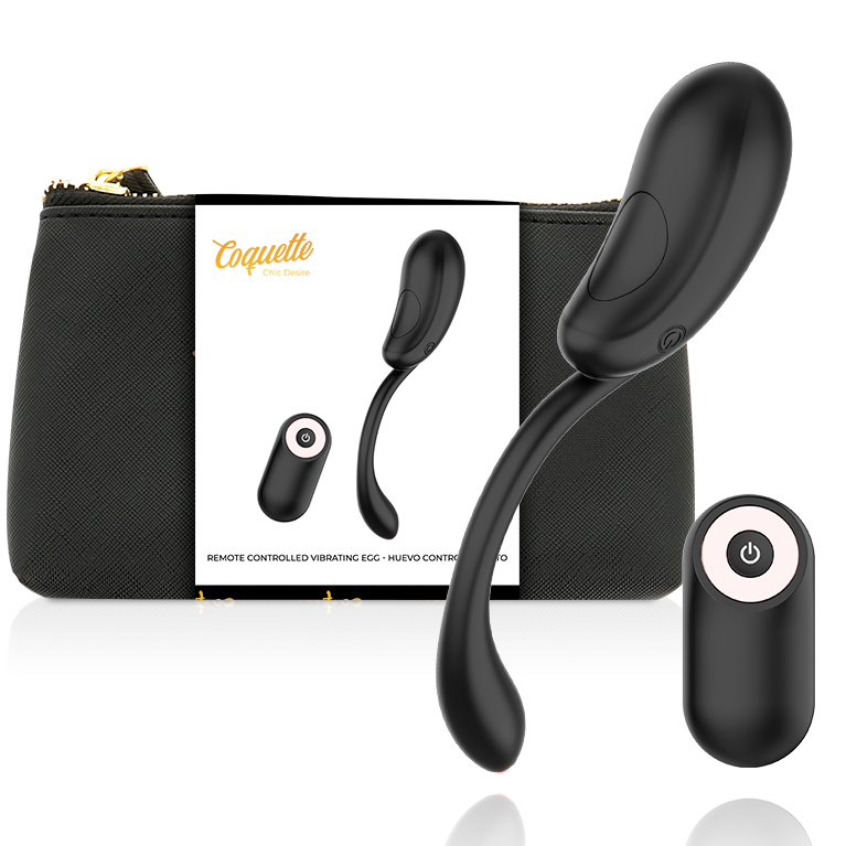 COQUETTE CHIC DESIRE - OEUF VIBRANT TÉLÉCOMMANDE RECHARGEABLE NOIR/OR - 7eme ciel