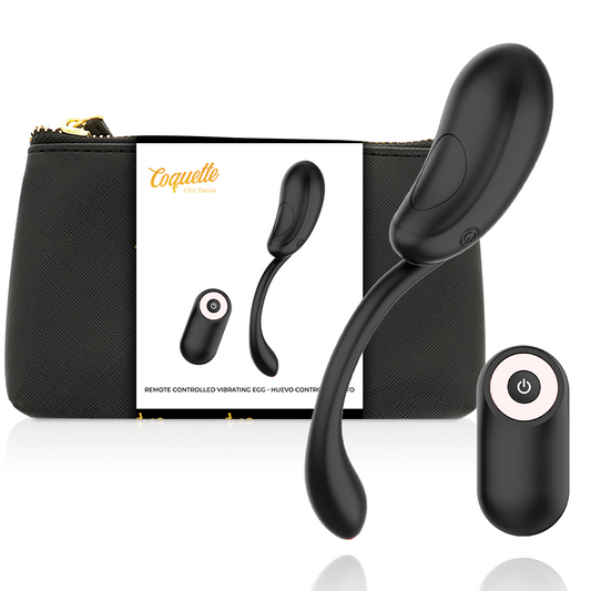COQUETTE CHIC DESIRE - OEUF VIBRANT TÉLÉCOMMANDE RECHARGEABLE NOIR/OR - 7eme ciel