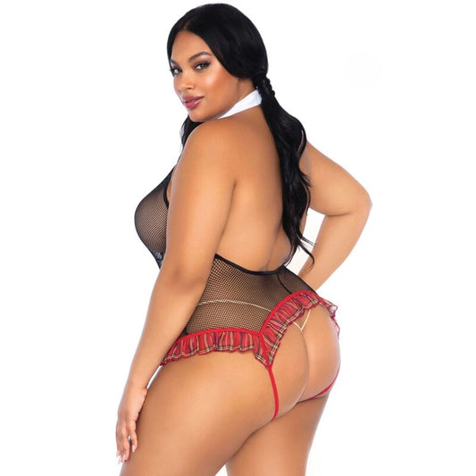 LEG AVENUE - ÉCOLIÈRE CROTHLESS FITNESS TEDDY GRANDE TAILLE - 7eme ciel
