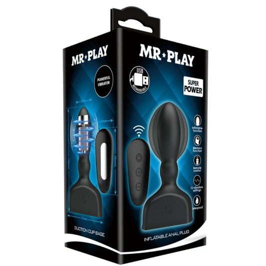 MR PLAY - TÉLÉCOMMANDE DE PLUG ANAL GONFLABLE NOIR - 7eme ciel