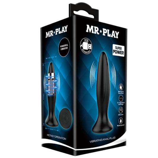MR PLAY - PLUG ANAL VIBRATEUR NOIR RECHARGEABLE - 7eme ciel