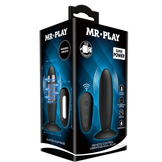 MR PLAY - PLUG ANAL AVEC TÉLÉCOMMANDE VIBRATION NOIRE - 7eme ciel