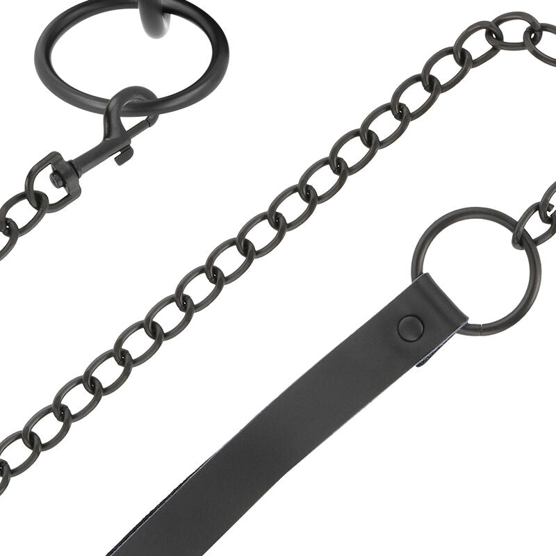 DARKNESS - COLLIER NOIR AVEC CHAÎNE - 7eme ciel