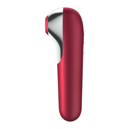 SATISFYER - VIBRATEUR ET ASPIRATION DUAL LOVE AVEC AIR PULSÉ ROUGE - 7eme ciel
