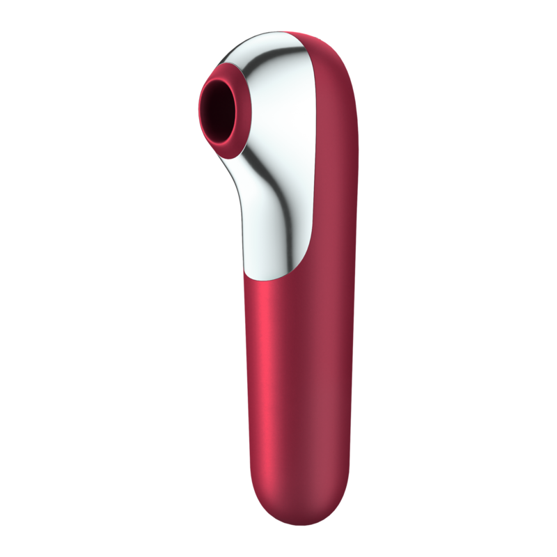 SATISFYER - VIBRATEUR ET ASPIRATION DUAL LOVE AVEC AIR PULSÉ ROUGE - 7eme ciel