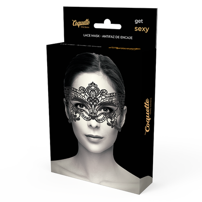 COQUETTE CHIC DESIRE - MASQUE LARGE EN DENTELLE NOIRE - 7eme ciel