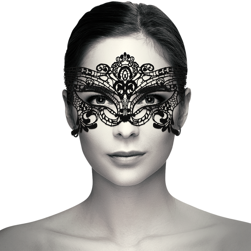 COQUETTE CHIC DESIRE - MASQUE LARGE EN DENTELLE NOIRE - 7eme ciel