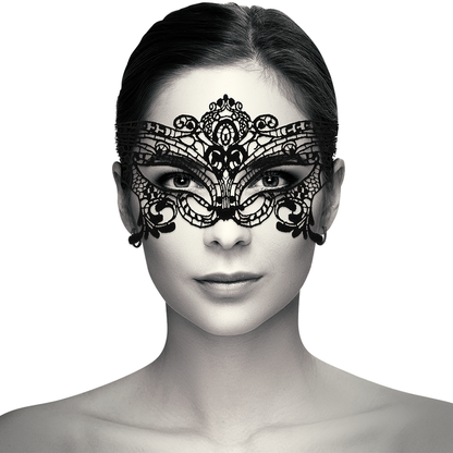 COQUETTE CHIC DESIRE - MASQUE LARGE EN DENTELLE NOIRE - 7eme ciel