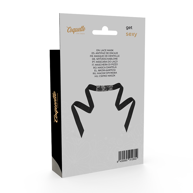 COQUETTE CHIC DESIRE - MASQUE EN DENTELLE NOIRE AVEC RUBAN - 7eme ciel