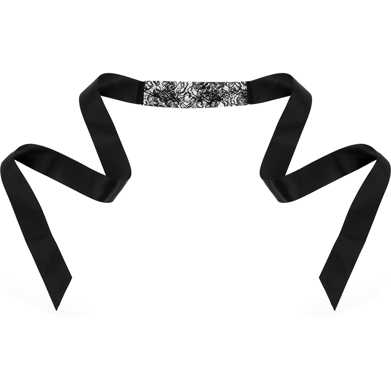 COQUETTE CHIC DESIRE - MASQUE EN DENTELLE NOIRE AVEC RUBAN - 7eme ciel