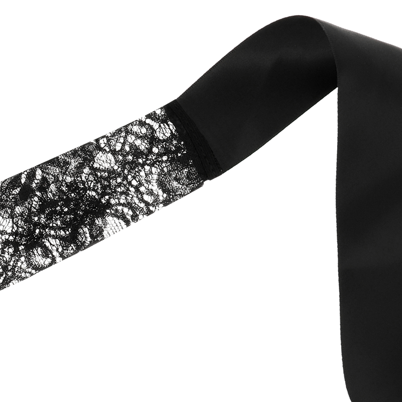COQUETTE CHIC DESIRE - MASQUE EN DENTELLE NOIRE AVEC RUBAN - 7eme ciel
