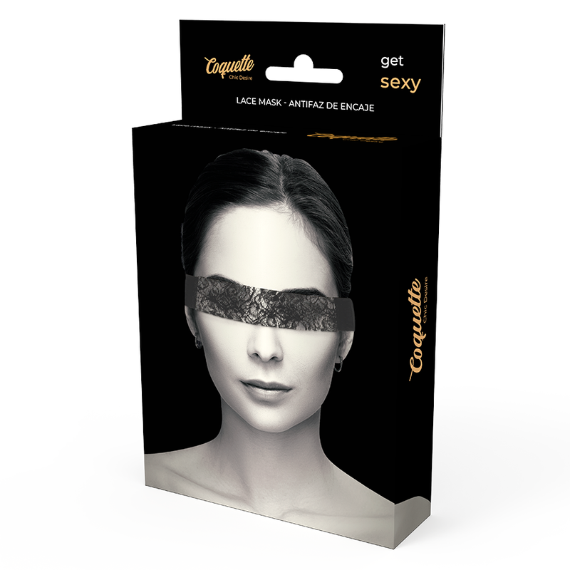 COQUETTE CHIC DESIRE - MASQUE EN DENTELLE NOIRE AVEC RUBAN - 7eme ciel