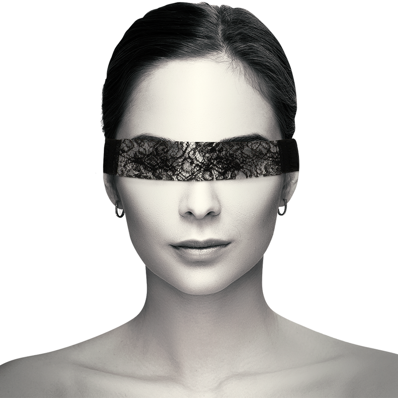 COQUETTE CHIC DESIRE - MASQUE EN DENTELLE NOIRE AVEC RUBAN - 7eme ciel