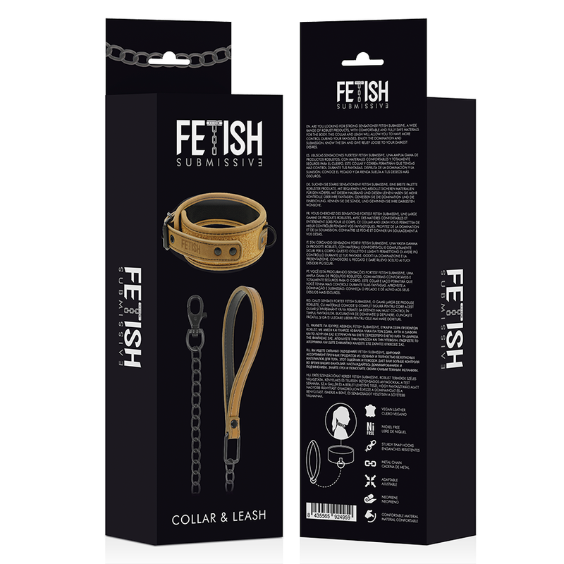 FETISH SUBMISSIVE ORIGIN - COLLIER CHAÎNE DOUBLÉE DE NÉOPRÈNE - 7eme ciel