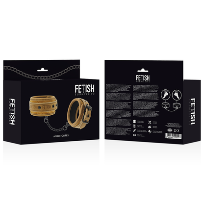 FETISH SUBMISSIVE ORIGEN - MENOTTES DE CHEVILLE EN CUIR VÉGÉTALIEN AVEC DOUBLURE EN NÉOPRÈNE